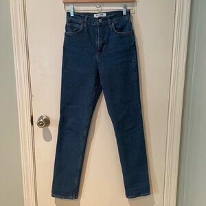 Reformation Liza Jeans size 25 Huntington wash zipper fly brand new,